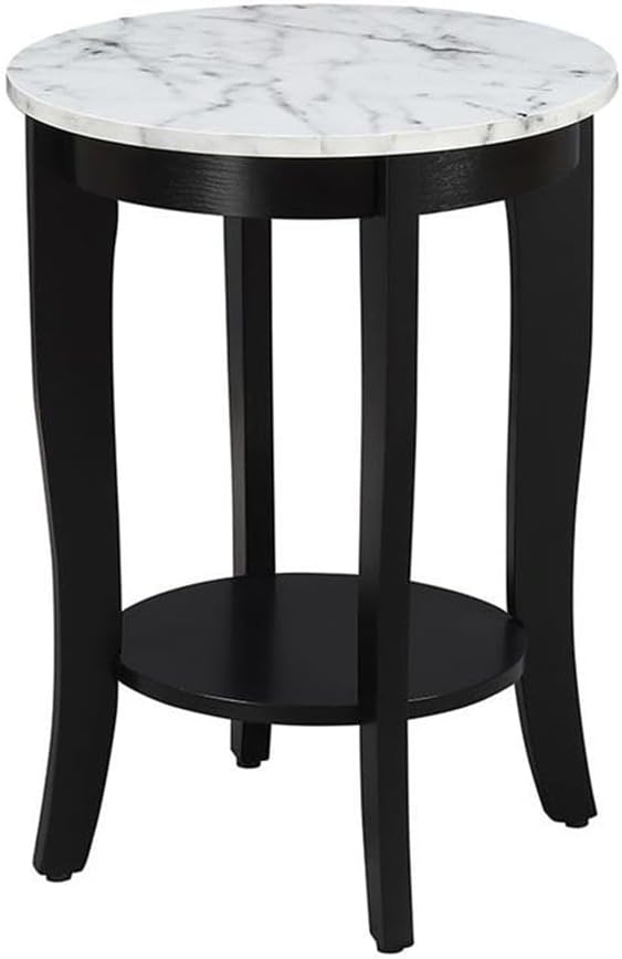 Concepts Round Faux Marble End Table