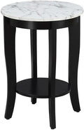 Concepts Round Faux Marble End Table
