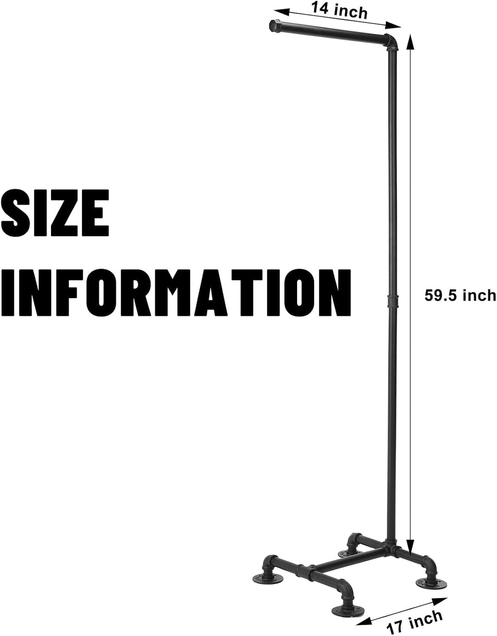 Black Industrial Pipe Garment Rack