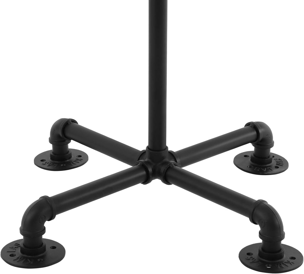 Black Industrial Pipe 6 Hooks Coat Rack