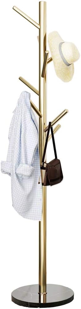 Golden Marble Base Coat Rack Stand