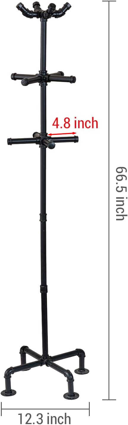 Industrial Pipe Design Coat Rack Stand