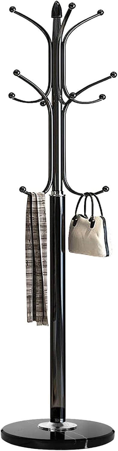 Black Marble Base Coat Rack Stand
