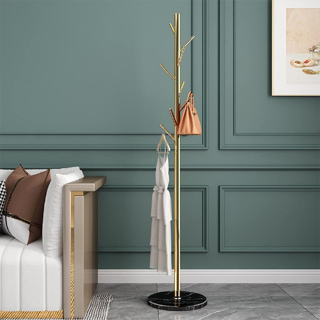 Golden Marble Base Coat Rack Stand