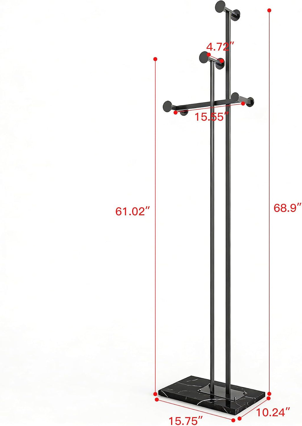Black Marble Base Metal Coat Rack