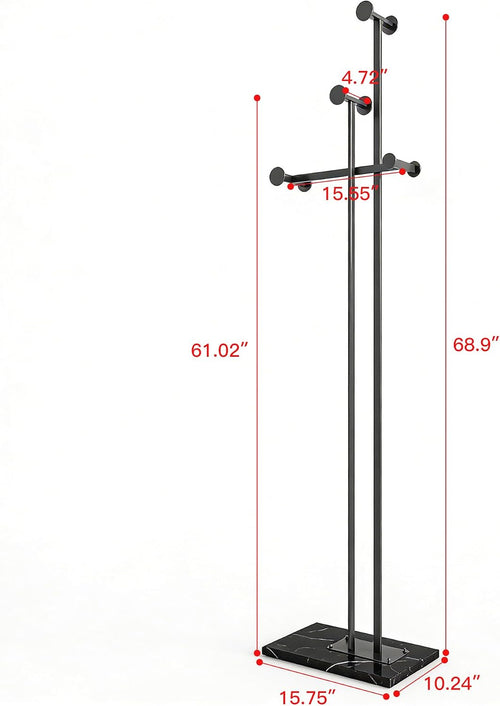 Black Marble Base Metal Coat Rack