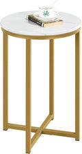 Gold Faux Marble Side Table