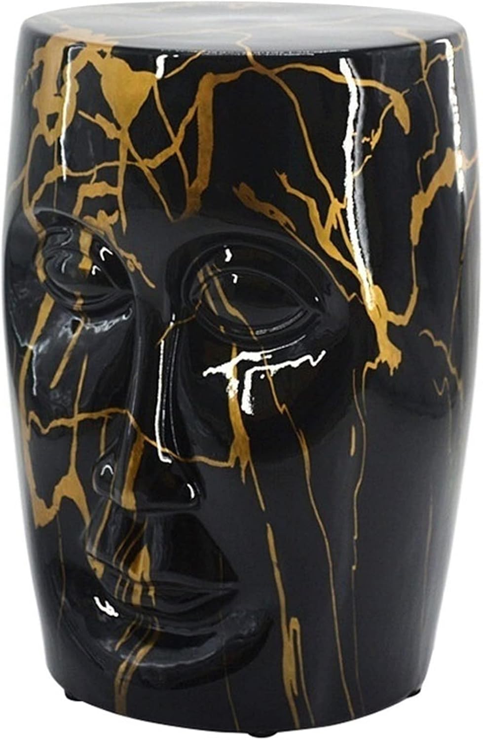 Black Gold Ceramic Garden Stool