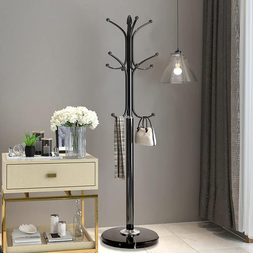 Black Marble Base Coat Rack Stand