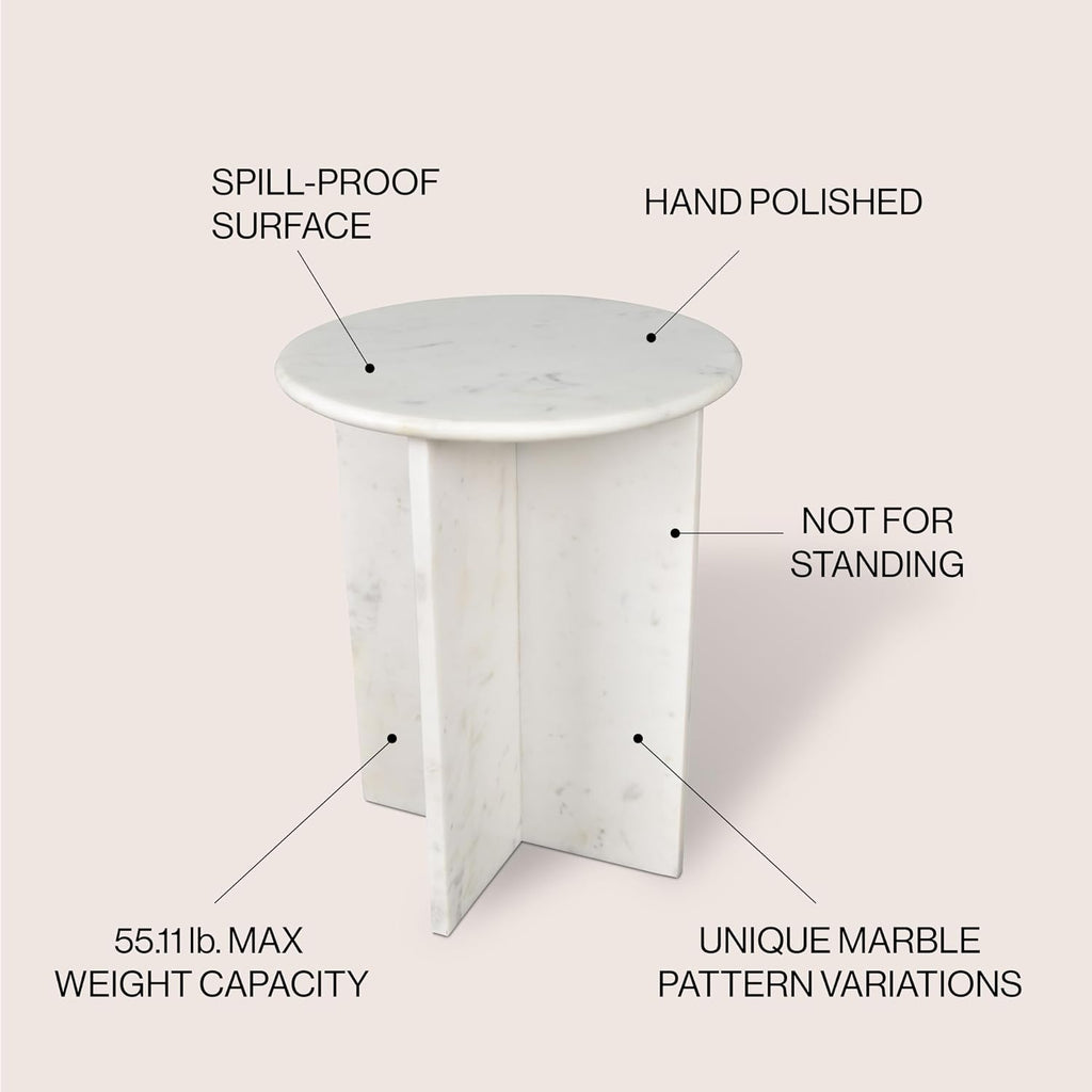 Javier Round Marble End Table
