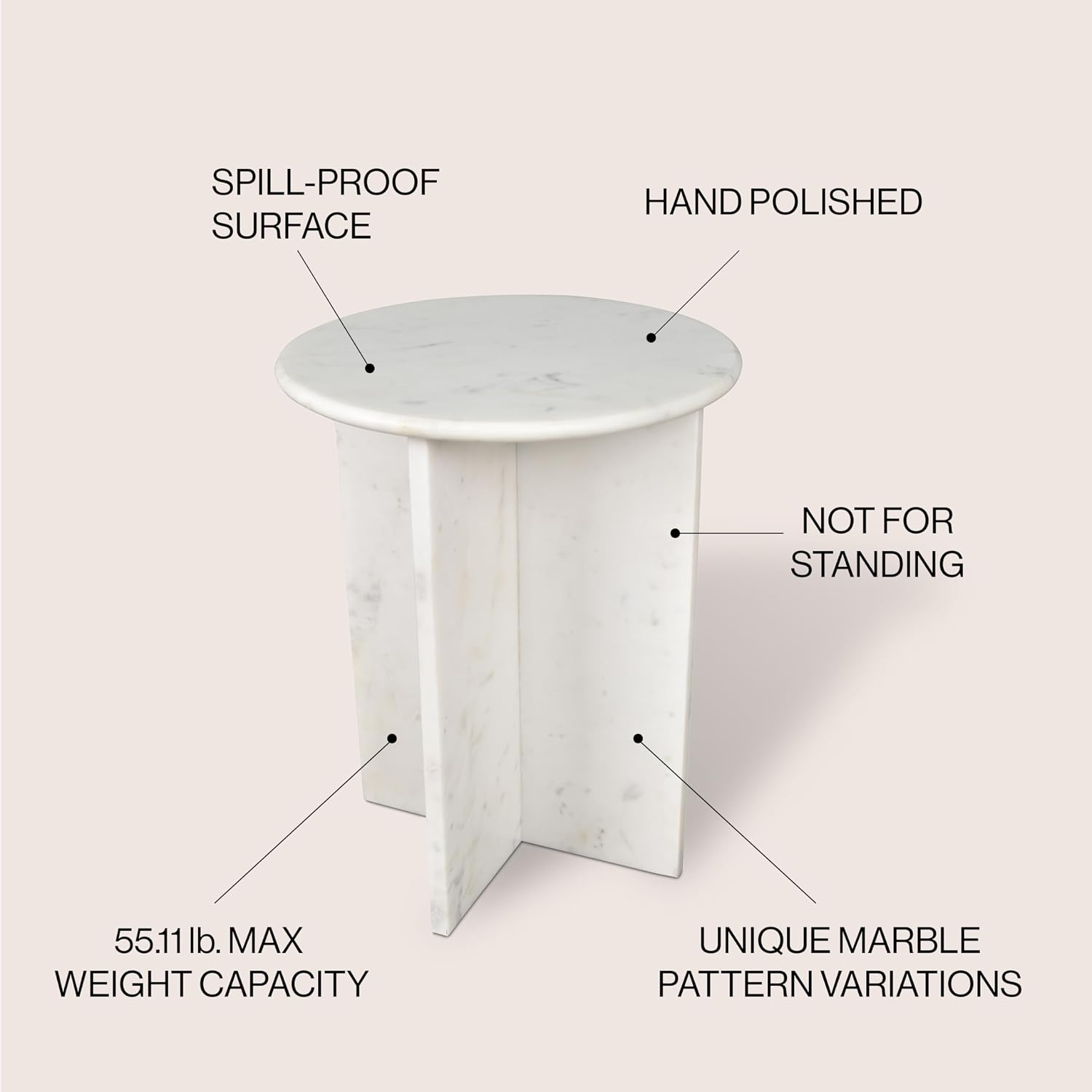 Javier Round Marble End Table