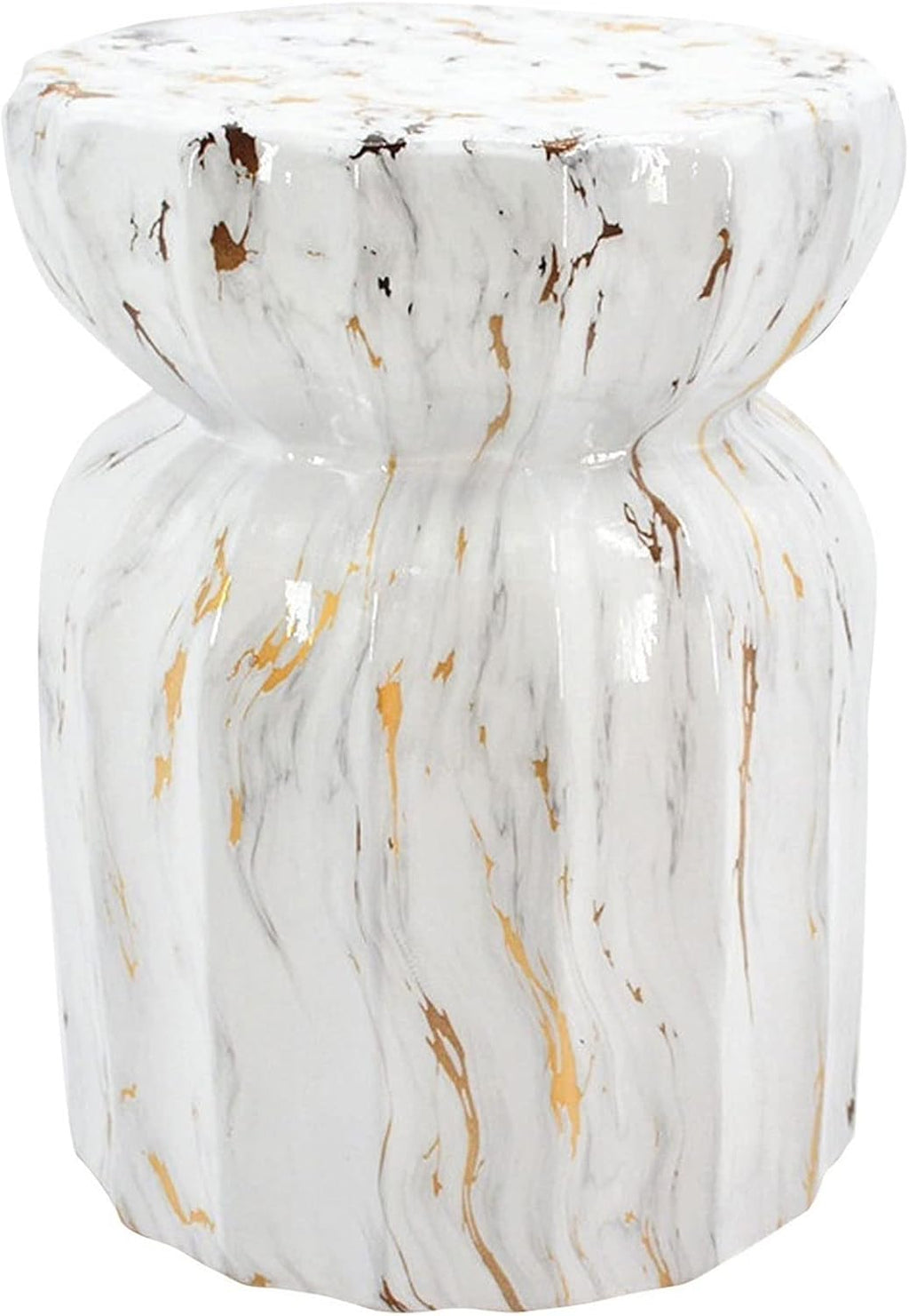 Faux Marble Drum Garden Stool