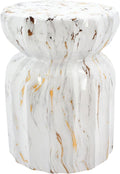 Faux Marble Drum Garden Stool