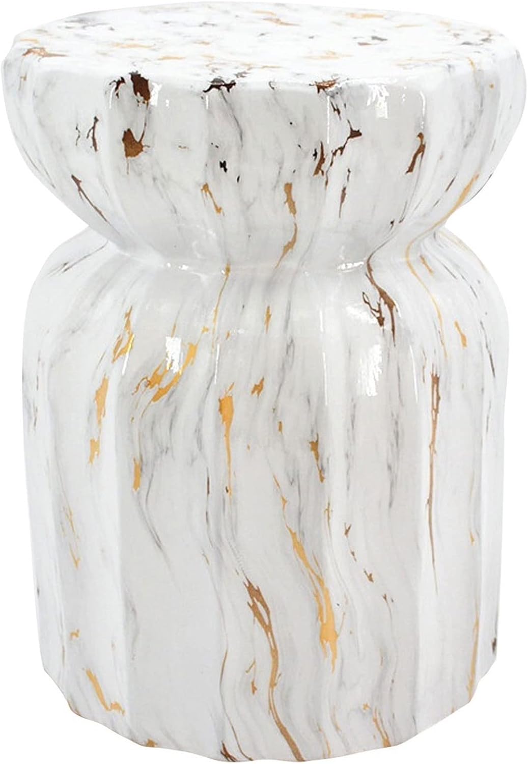 Faux Marble Drum Garden Stool