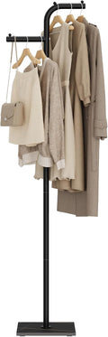 Black Metal Coat Rack With Rock Slab Base