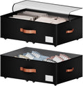 Black Rolling Under Bed Storage Drawers