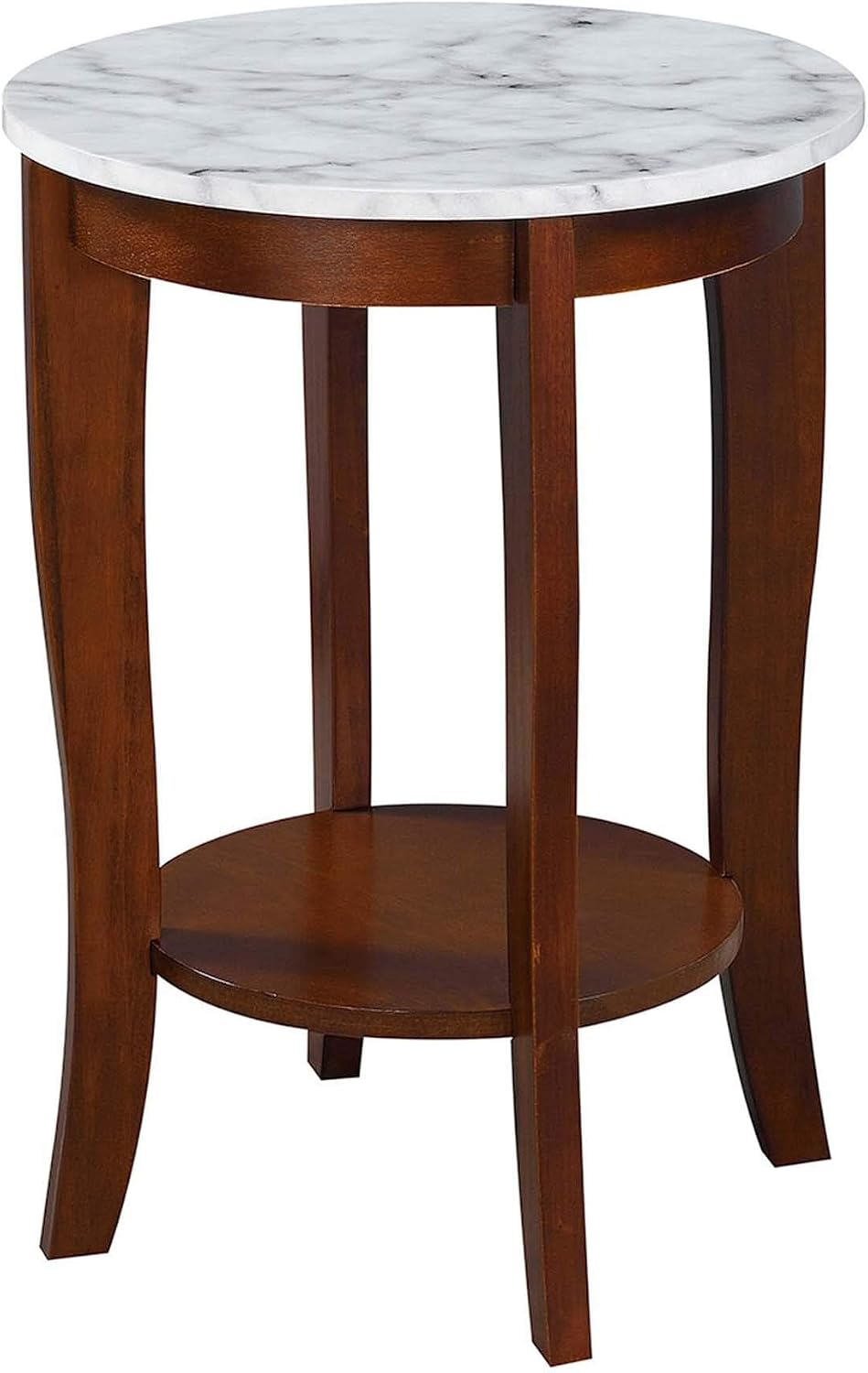 Concepts Round Faux Marble End Table