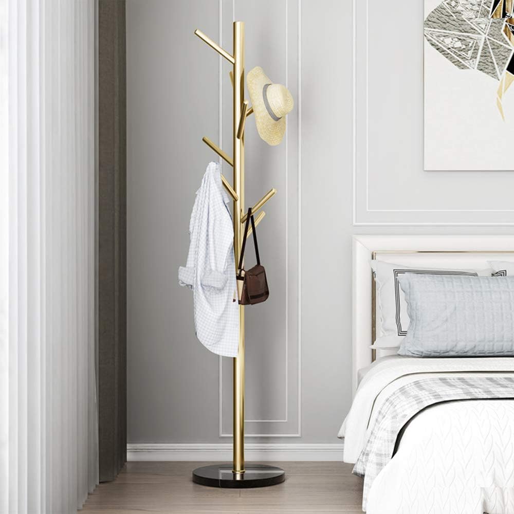 Golden Marble Base Coat Rack Stand