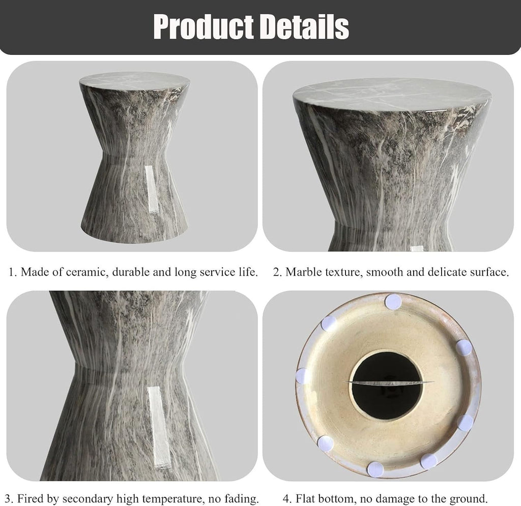 Ceramic Faux Marble Garden Stool