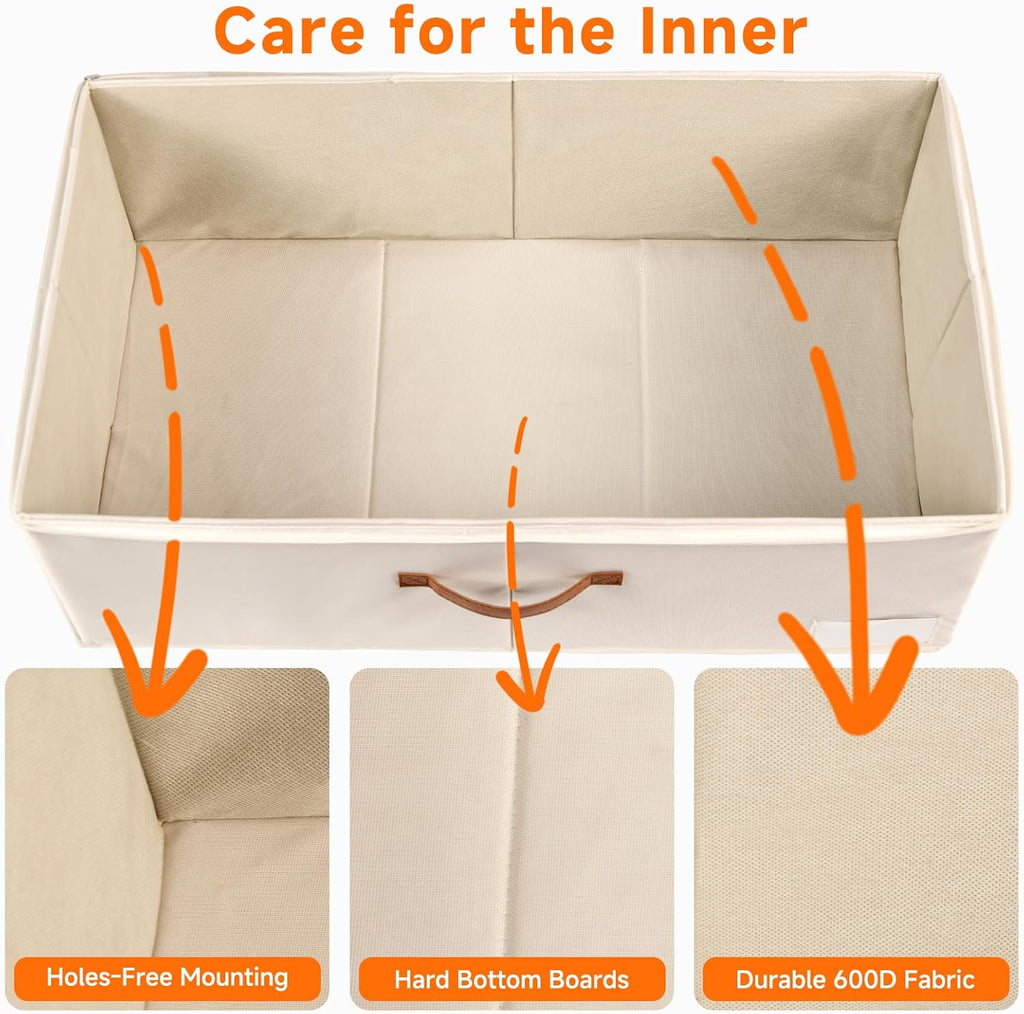 White Rolling Lidded Under Bed Storage Bins