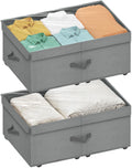 Grey Rolling Lidded Under Bed Storage Bins