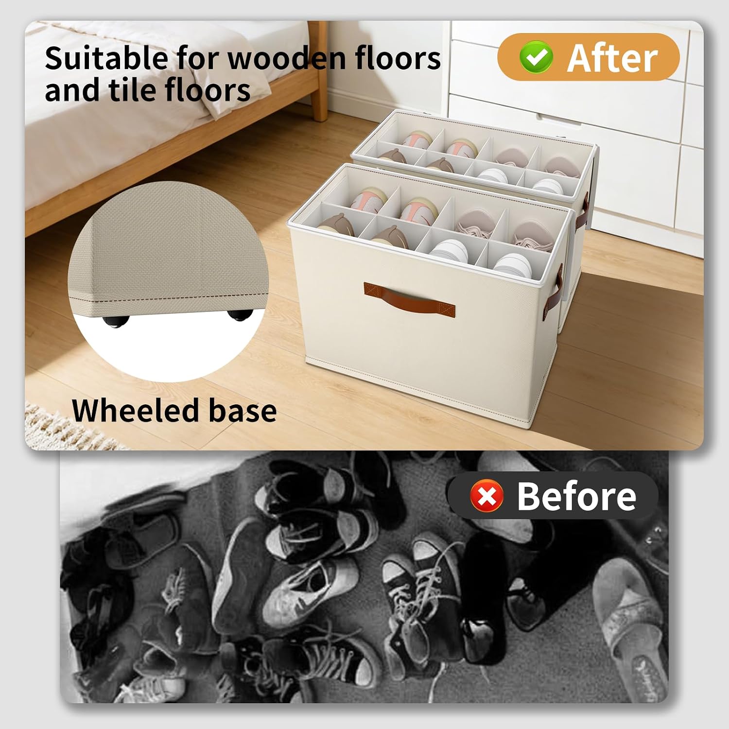 Rolling Waterproof Shoe Storage Bins