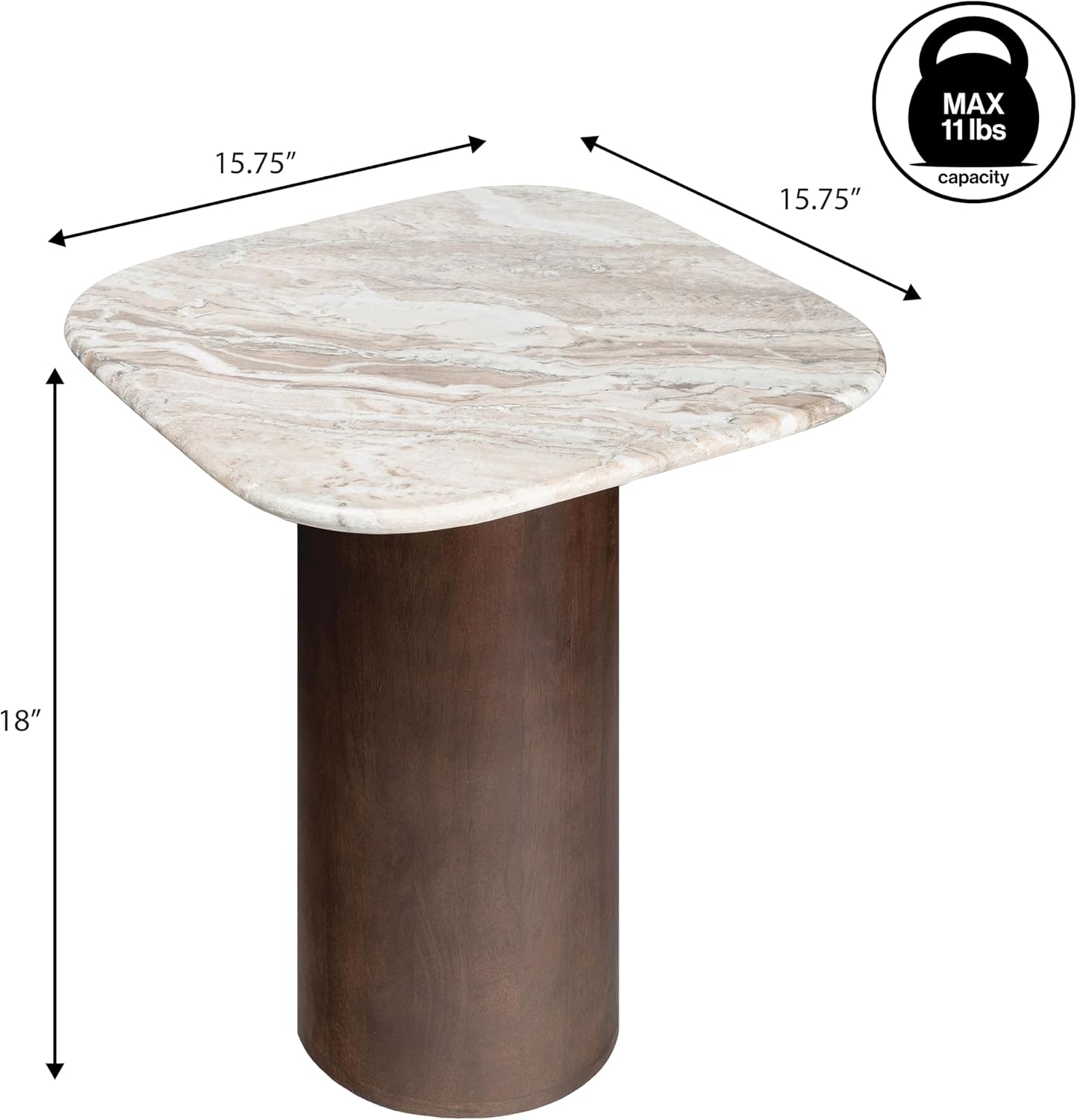 Milos Square Marble Side Table