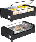 Black Metal Frame Rolling Under Bed Storage Bins