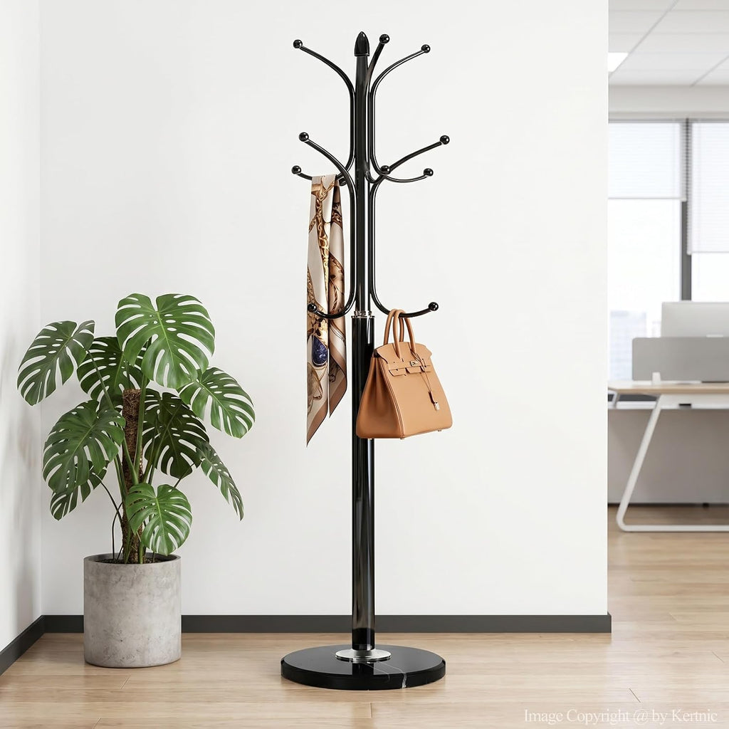 Black Marble Base Coat Rack Stand