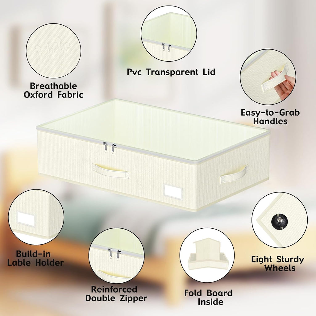 RoomWorld Rolling Under Bed Storage Bins
