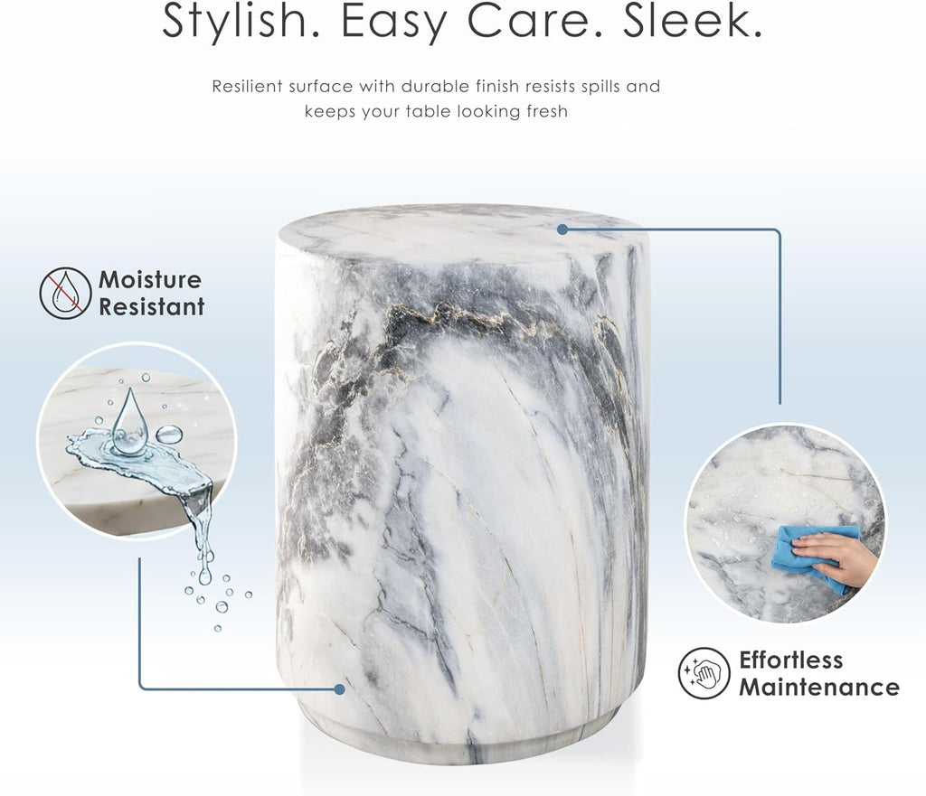24/7 Shop Ranera Round Marble Side Table