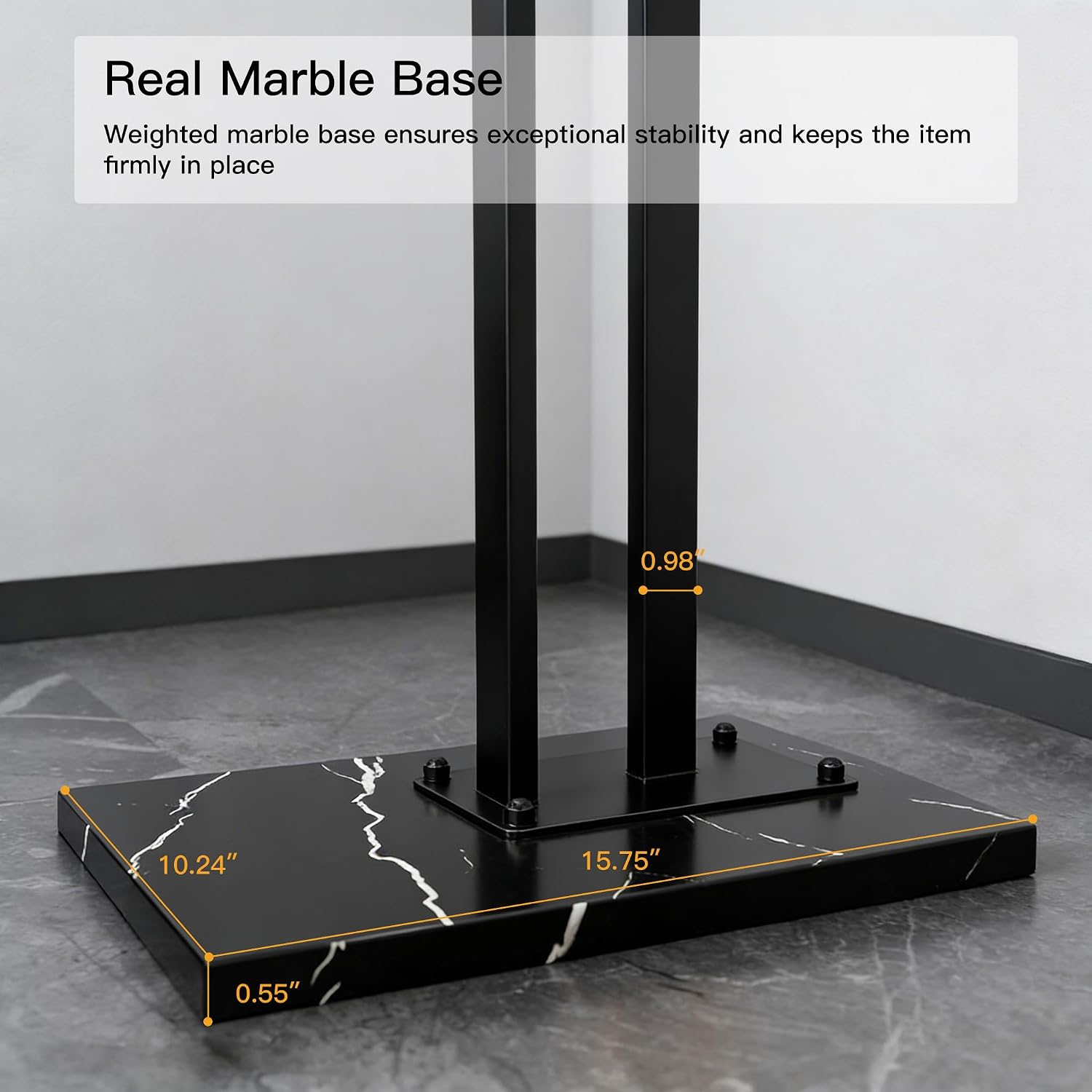 Black Marble Base Metal Coat Rack