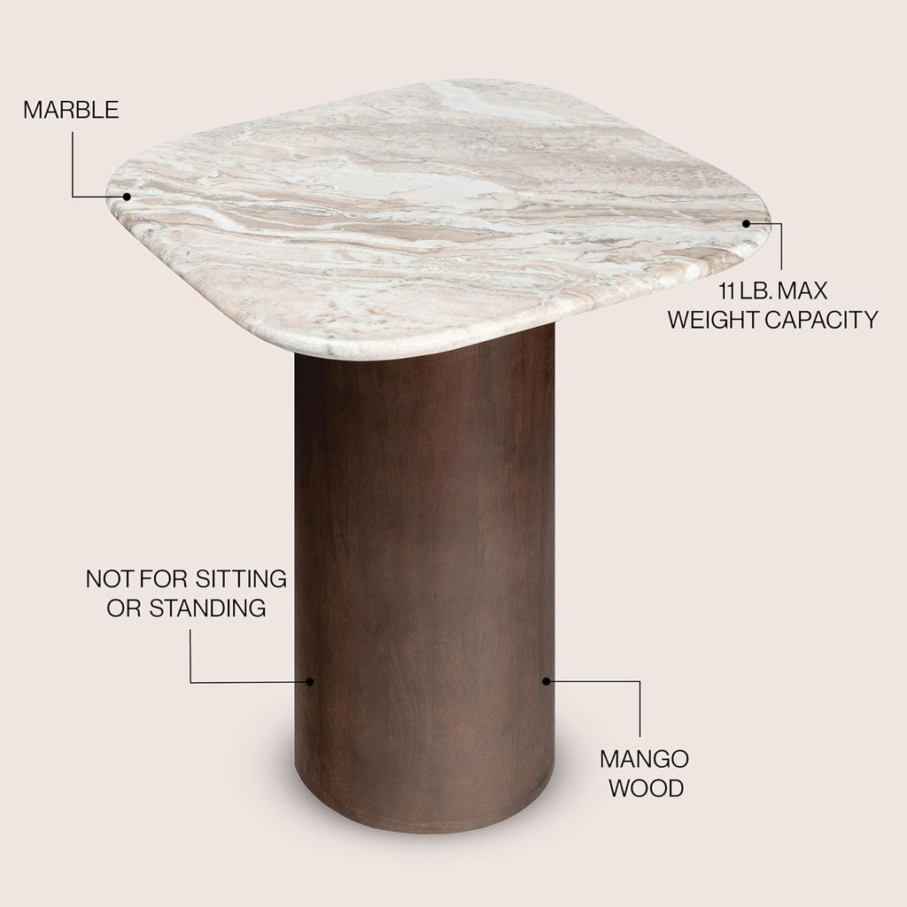 Milos Square Marble Side Table