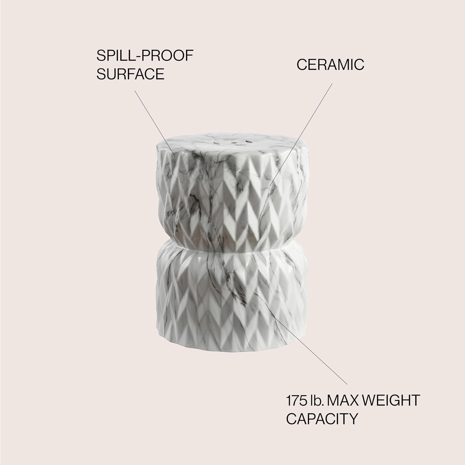 White Ceramic Garden Stool