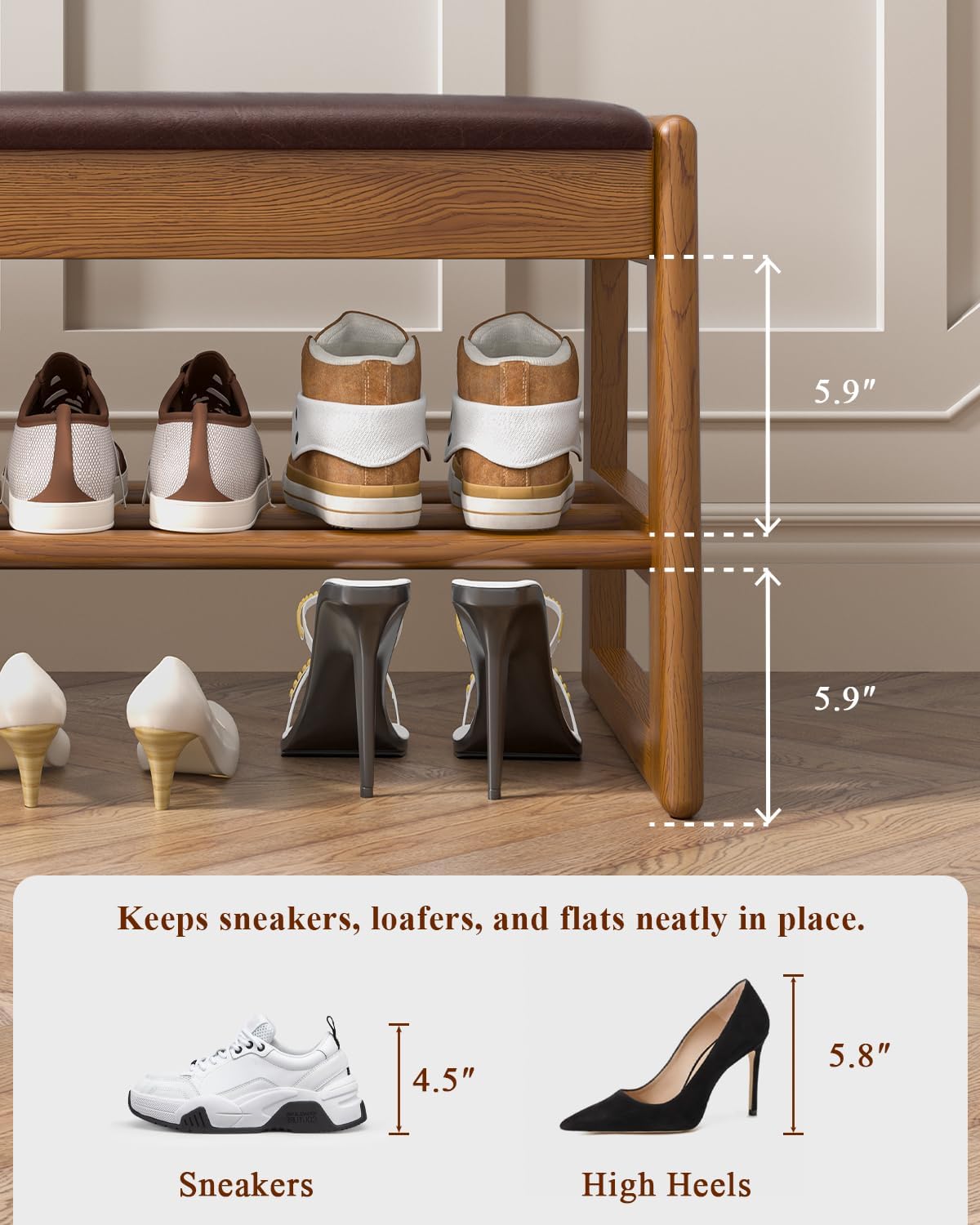 Cushioned Flip Top Storage Shoe Bench
