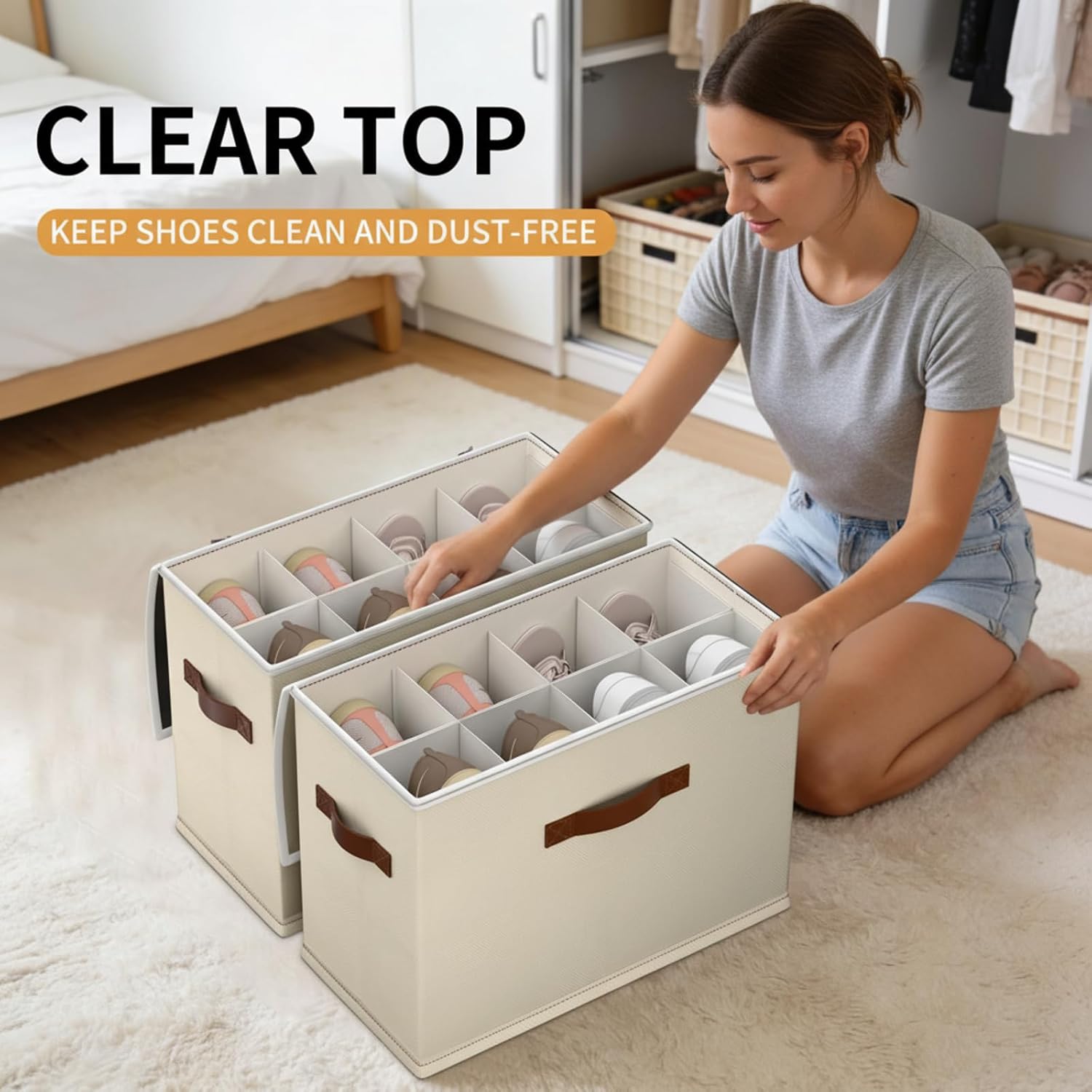 Rolling Waterproof Shoe Storage Bins