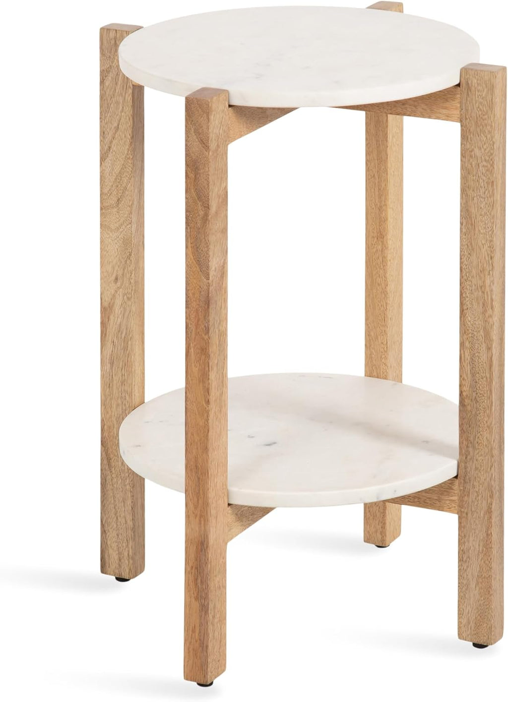 Kate Laurel Moxley Marble Wood Side Table