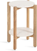 Kate Laurel Moxley Marble Wood Side Table