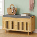 Bamboo Lift Top Shoe Storage Bench