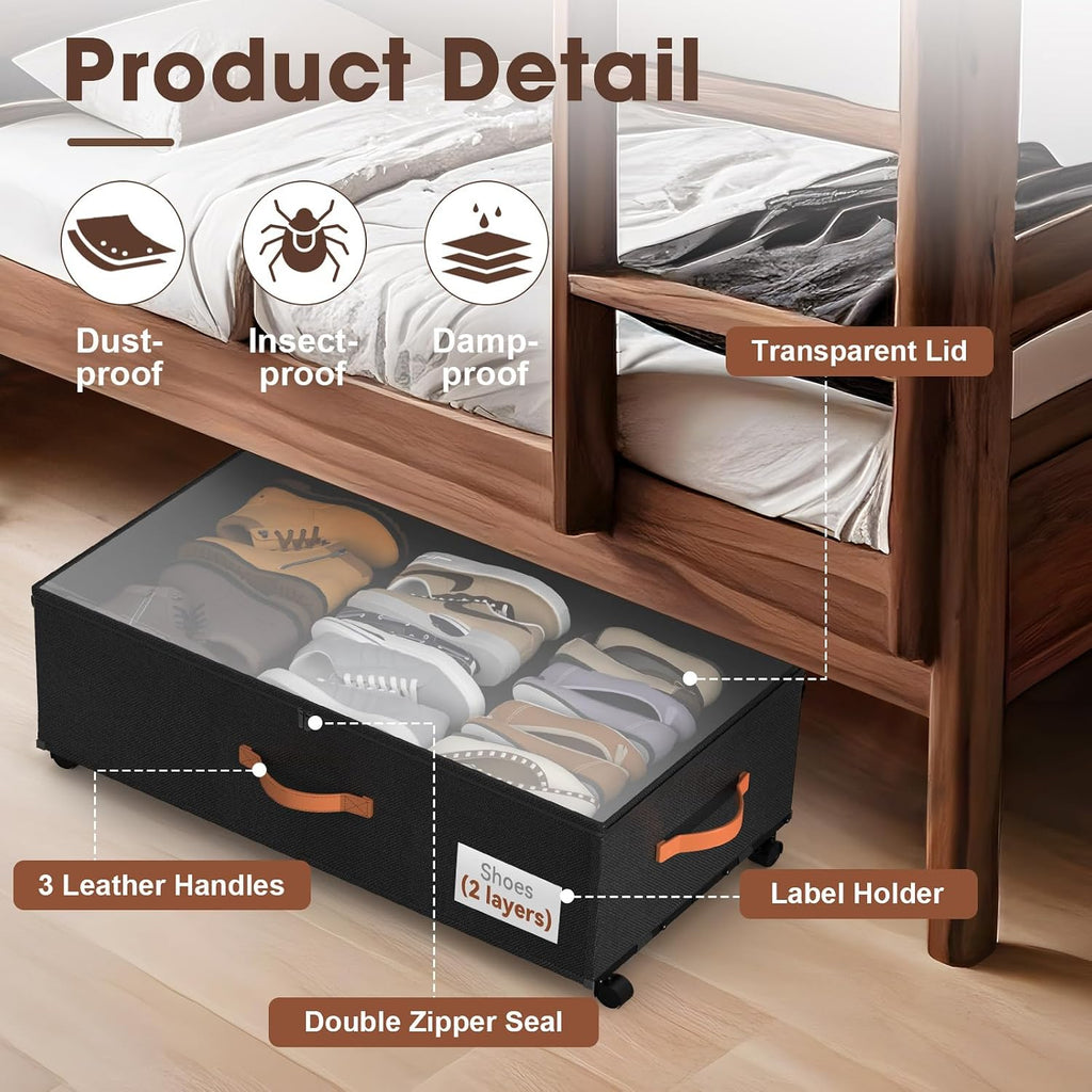 Rolling Under Bed Storage Drawers
