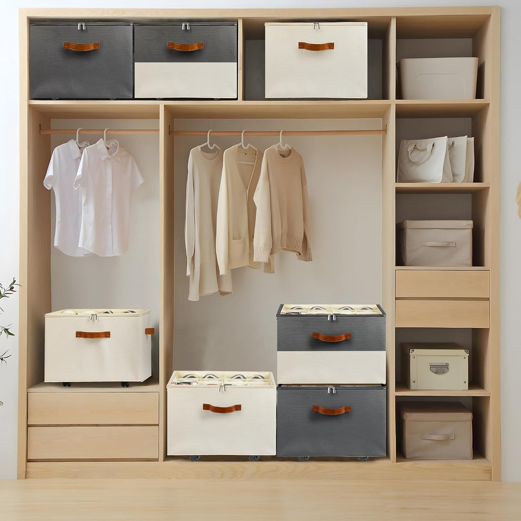 Gray Rolling Shoe Storage Boxes
