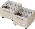 Beige Rolling Shoe Storage Bins
