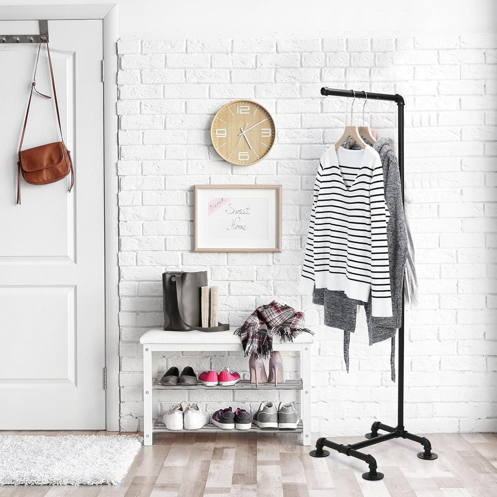 Black Industrial Pipe Garment Rack