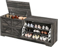 Farmhouse Flip Drawer Shoe Storage Bench