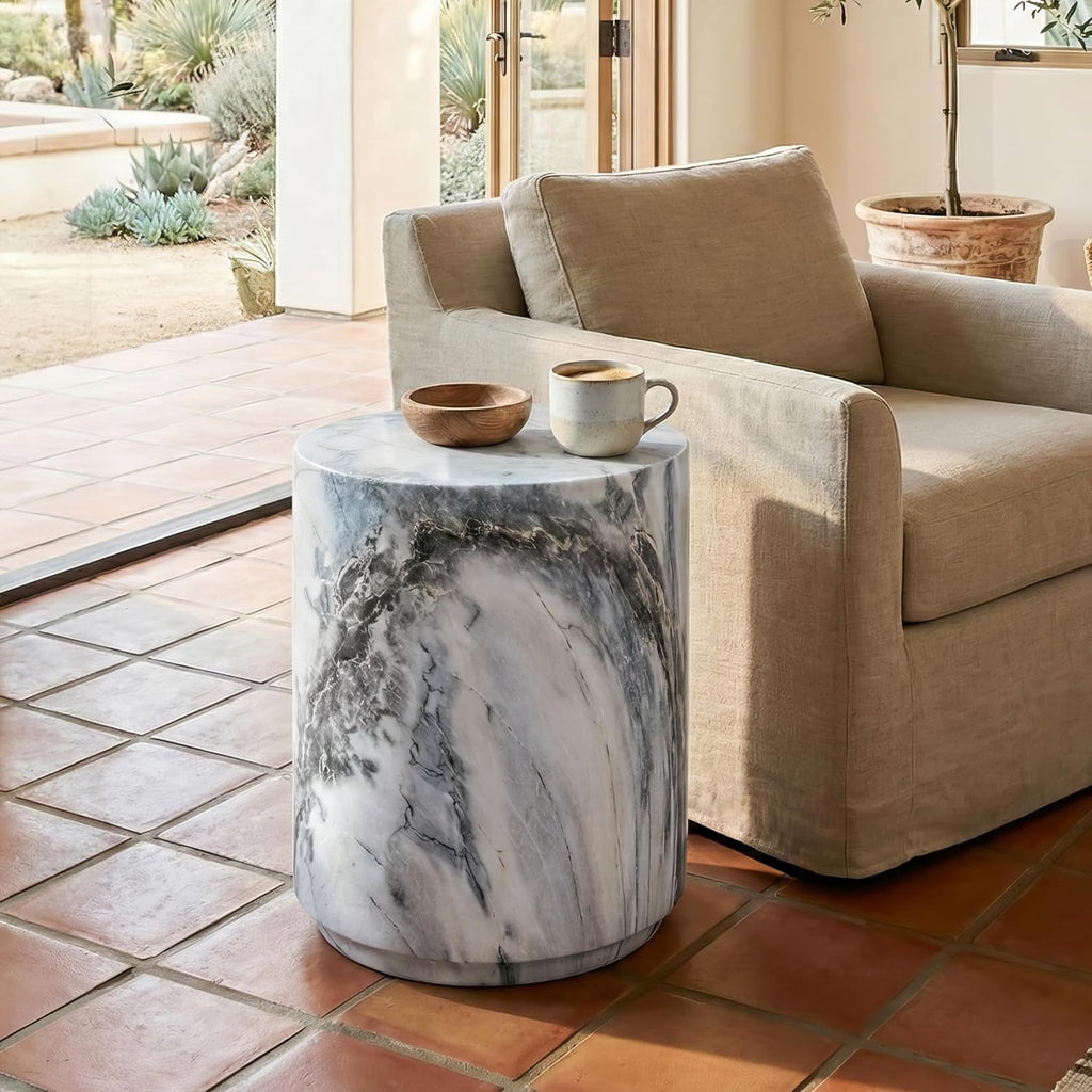 24/7 Shop Ranera Round Marble Side Table