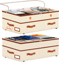 Dolicer Beige Rolling Under Bed Storage Bins
