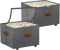 Gray Rolling Shoe Storage Boxes
