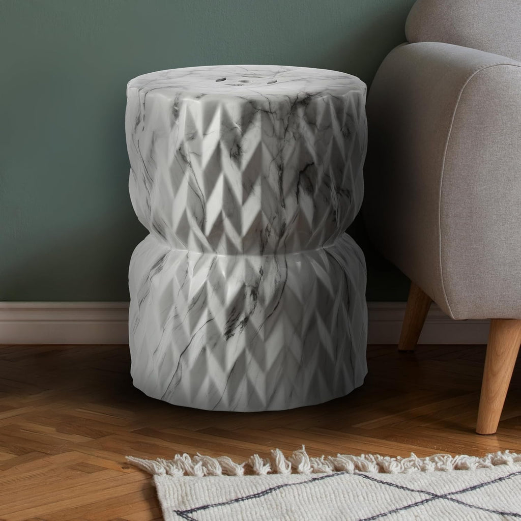 White Ceramic Garden Stool