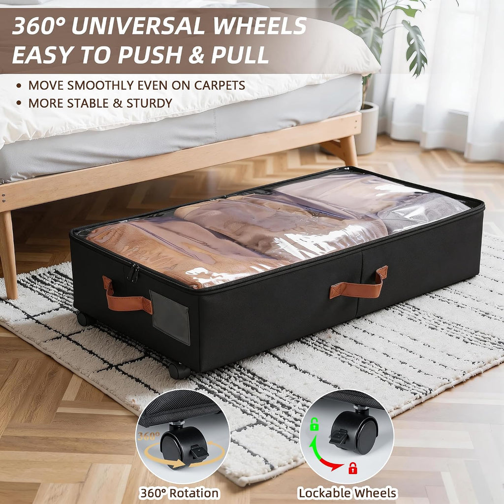 Black Metal Frame Under Bed Storage Bins