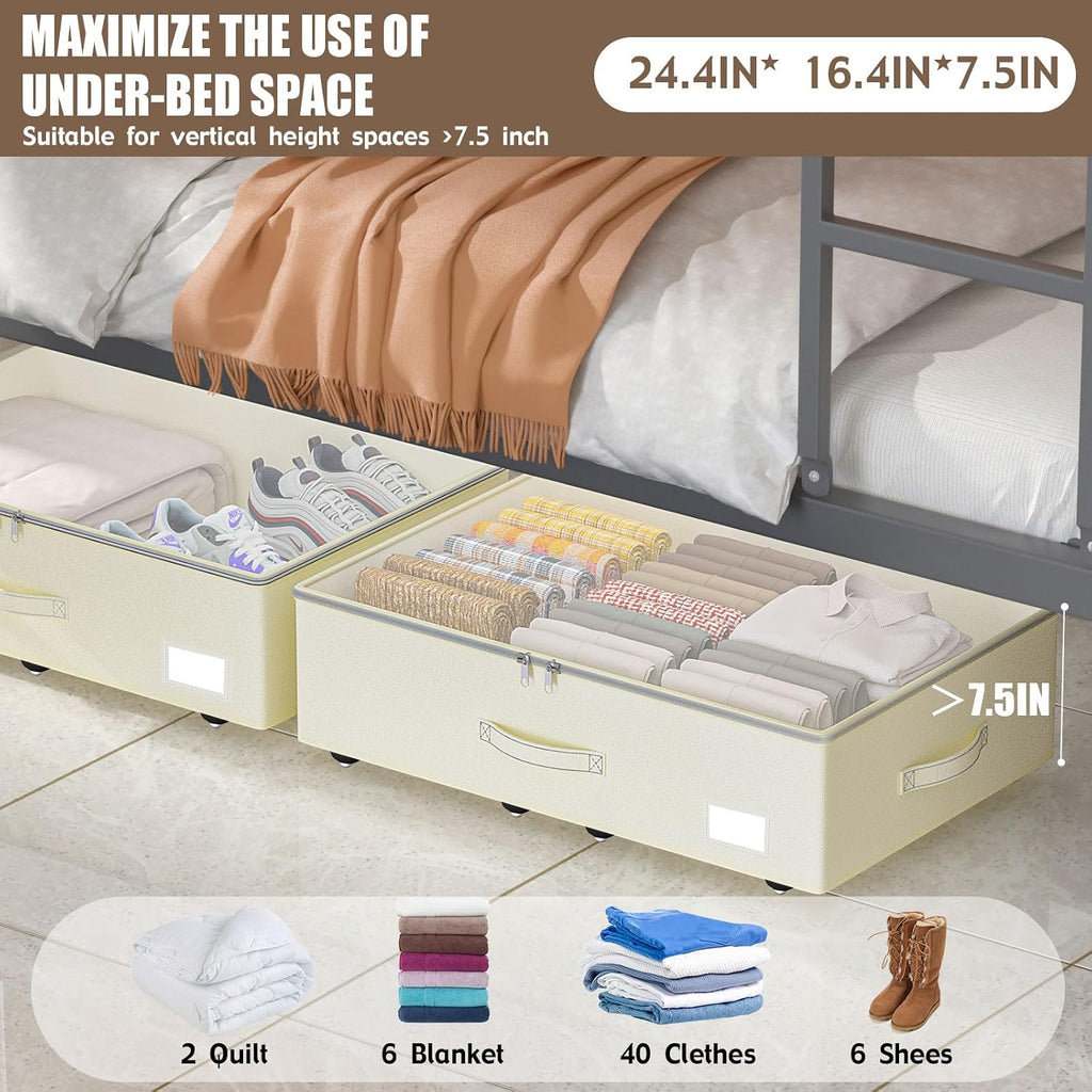 RoomWorld Rolling Under Bed Storage Bins